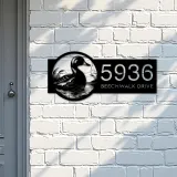 Custom Metal Duck Metal Address Sign Custom Hanging Address Plaque House number Yard Sign Outdoor Sign