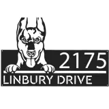 Custom Metal Doberman dog Puppy Metal Address Sign House number Hanging Address Plaque Yard Sign Outdoor decor