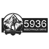 Custom Metal Mountain hiking Hiker camper Metal Address Sign, House number, Outdoor Number Signage, Yard Sign Address Plate