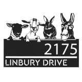 Custom Metal Goat Sheep Donkey rabbit farmhouse Metal Address Sign House number Hanging Address Plaque Yard Sign Outdoor decor