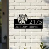 Custom Metal Peeking Hamster Wild animal wildlife Metal Address Sign, House number, Outdoor Number Signage, Yard Sign Address Plate