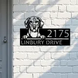 Custom Metal Foxhound dog Puppy Metal Address Sign House number Hanging Address Plaque Yard Sign Outdoor decor