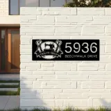 Custom Metal Tailor shop sewing machine Metal Address Sign, House number, Outdoor Number Signage, Yard Sign Address Plate