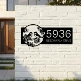 Custom Metal Bird couple Metal Address Sign, House number, Outdoor Number Signage, Yard Sign Address Plate001