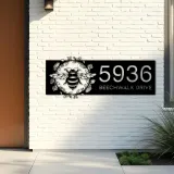 Custom Metal Bee Metal Address Sign, House number, Outdoor Number Signage, Yard Sign Address Plate