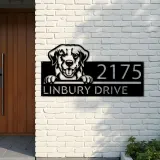 Custom Metal Golden Retriever dog Metal Address Sign House number Hanging Address Plaque Yard Sign Outdoor decor