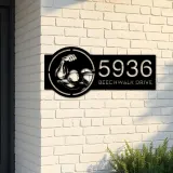 Custom Metal Bicep Muscle Gym bodybuilding Metal Address Sign, House number, Outdoor Number Signage, Yard Sign Address Plate
