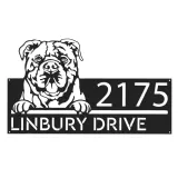 Custom Metal Continental Bulldog dog Puppy Metal Address Sign House number Hanging Address Plaque Yard Sign Outdoor decor