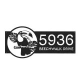Custom Metal Pelican bird Metal Address Sign Custom Hanging Address Plaque House number Yard Sign Outdoor Sign