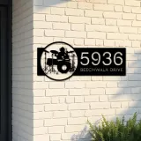 Custom Metal Drummer Drum player musician Metal Address Sign, House number, Outdoor Number Signage, Yard Sign Address Plate