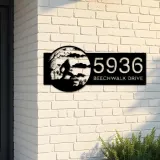 Custom Metal Werewolf Full Moon Halloween Metal Address Sign, House number, Outdoor Number Signage, Yard Sign Address Plate