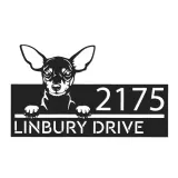 Custom Metal Miniature pinscher dog cute puppy Metal Address Sign House number Hanging Address Plaque Yard Sign Outdoor decor
