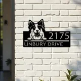 Custom Metal Icelandic Sheepdog dog Puppy Metal Address Sign House number Hanging Address Plaque Yard Sign Outdoor decor