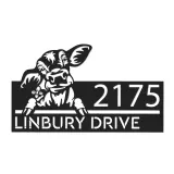 Custom Metal Peeking Calf farm animal ranch Metal Address Sign, House number, Outdoor Number Signage, Yard Sign Address Plate