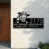 Custom Metal Peeking Sheep farm animal ranch Metal Address Sign, House number, Outdoor Number Signage, Yard Sign Address Plate