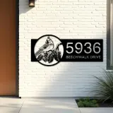 Custom Metal Tufted titmouse bird Metal Address Sign, House number, Outdoor Number Signage, Yard Sign Address Plate