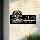 Custom Metal Morkie dog Cute puppy Metal Address Sign House number Hanging Address Plaque Yard Sign Outdoor decor