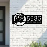 Custom Metal Cute Owls couple Metal Address Sign, House number, Outdoor Number Signage, Yard Sign Address Plate