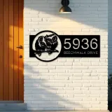 Custom Metal Cute Owls couple Metal Address Sign, House number, Outdoor Number Signage, Yard Sign Address Plate