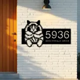 Custom Metal Ragdoll Cat Pet kitty Metal Address Sign, House number, Outdoor Number Signage, Yard Sign Address Plate