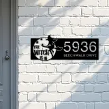 Custom Metal The witch is in halloween Metal Address Sign, House number, Outdoor Number Signage, Yard Sign Address Plate