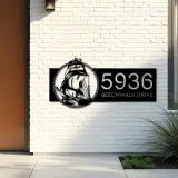 Custom Metal Ship with rope sea adventure Metal Address Sign, House number, Outdoor Number Signage, Yard Sign Address Plate