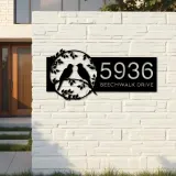 Custom Metal Bird couple Metal Address Sign, House number, Outdoor Number Signage, Yard Sign Address Plate002