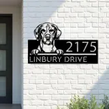 Custom Metal Foxhound dog Puppy Metal Address Sign House number Hanging Address Plaque Yard Sign Outdoor decor