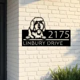 Custom Metal Goldendoodle dog Puppy Metal Address Sign House number Hanging Address Plaque Yard Sign Outdoor decor