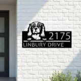 Custom Metal Cocker Spaniel dog Puppy Metal Address Sign House number Hanging Address Plaque Yard Sign Outdoor decor