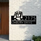 Custom Metal Cocker Spaniel dog Puppy Metal Address Sign House number Hanging Address Plaque Yard Sign Outdoor decor