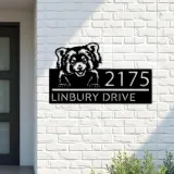 Custom Metal Peeking Red Panda Wild animal wildlife Metal Address Sign, House number, Outdoor Number Signage, Yard Sign Address Plate
