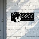 Custom Metal Horse head Metal Address Sign, House number, Outdoor Number Signage, Yard Sign Address Plate
