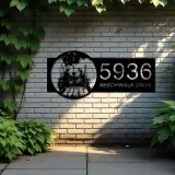 Custom Metal Mom Dad and son go fishing Metal Address Sign Custom House number Hanging Address Plaque Yard Sign Outdoor