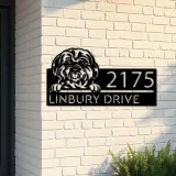 Custom Metal Shih Tzu Dog Cute puppy Metal Address Sign House number Hanging Address Plaque Yard Sign Outdoor decor