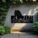 Custom Metal Dachshund dog Puppy Metal Address Sign House number Hanging Address Plaque Yard Sign Outdoor decor