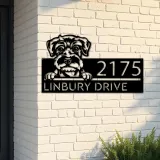 Custom Metal Schnauzer Dog Cute puppy Metal Address Sign House number Hanging Address Plaque Yard Sign Outdoor decor