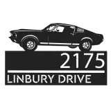 Custom Metal Muscle sport car Metal Address Sign, House number, Outdoor Number Signage, Yard Sign Address Plate