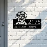 Custom Metal Beagle dog Puppy Metal Address Sign House number Hanging Address Plaque Yard Sign Outdoor decor