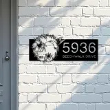 Custom Metal Hummingbird Flowers Metal Address Sign, House number, Outdoor Number Signage, Yard Sign Address Plate