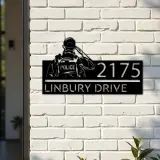 Custom Metal Police officer policeman Metal Address Sign, House number, Outdoor Number Signage, Yard Sign Address Plate