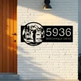 Custom Metal Golf club Golfer Girl Metal Address Sign, House number, Outdoor Number Signage, Yard Sign Address Plate
