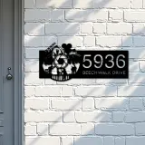Custom Metal Cinema movie camera Metal Address Sign Custom House number Hanging Address Plaque Yard Sign Outdoor