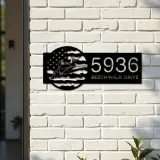Custom Metal Stealth Fighter Jet airplane US flag Metal Address Sign House number Hanging Address Plaque Yard Sign Outdoor