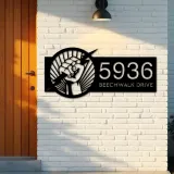 Custom Metal Electrician electrical engineer Metal Address Sign, House number, Outdoor Number Signage, Yard Sign Address Plate