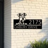 Custom Metal Airedale terrier dog Puppy Metal Address Sign House number Hanging Address Plaque Yard Sign Outdoor decor