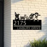 Custom Metal German shepherd cat parrot chicken and goat Metal Address Sign, House number, Outdoor Number Signage, Yard Sign Address Plate