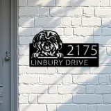 Custom Metal Shih Tzu Dog Cute puppy Metal Address Sign House number Hanging Address Plaque Yard Sign Outdoor decor