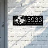 Custom Metal Peeking pig farm animal farmhouse ranch Metal Address Sign, House number, Outdoor Number Signage, Yard Sign Address Plate