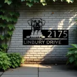 Custom Metal Tosa inu dog Puppy Metal Address Sign House number Hanging Address Plaque Yard Sign Outdoor decor